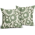 thumbnail image 2 of Sage Green Pillow Covers 16x16 Set of 2 Spring Summer Floral Minimalist Art Geometry Flower Modern Style Decorative Throw Pillow Cases Outdoor Farmhouse Decor for Sofa Couch Bed, 2 of 6