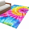 thumbnail image 2 of Colorful Boho Area Rug 3x5 FT, Non Slip Entryway Bedside Carpet, Pink Yellow Blue Green Tie Dye Abstract Art Washable Soft Floor Carpet Indoor Mat Non-Shedding Throw Rugs for Dorm Kitchen Home Office, 2 of 8