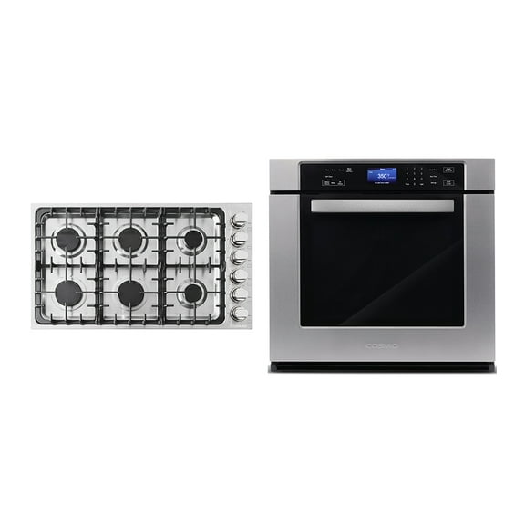 2 Piece Kitchen Package with 36" Drop In Gas Cooktop & 30" Single Electric Wall Oven