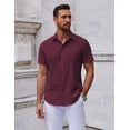 thumbnail image 2 of COOFANDY Mens Casual Business Shirts Button Up Slim Fit Short Sleeve Shirts Work Office, 2 of 6