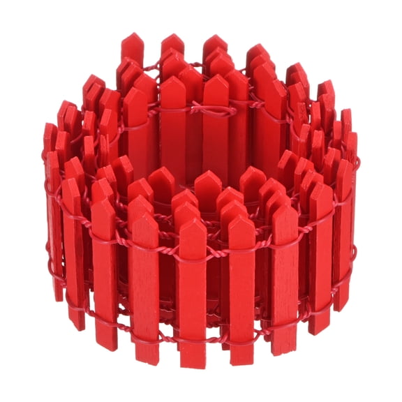 Uxcell 1-Pack Miniature Fairy Garden Fence, 35 Inch Wooden DIY Small Wood Decorative Picket Fence for Dollhouse/Crafts [Red]