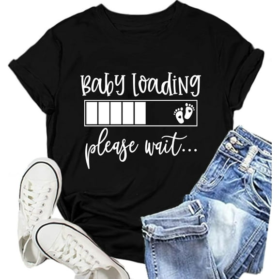 Pregnancy Reveal Shirts for Women New Baby Announcement Tshirt Mom to Be Tee Tops