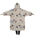 thumbnail image 2 of Oversized Wearable Blanket Hoodie,Cute Cartoon Dachshund Sherpa Blanket Hoodie with Super Pockets,Super Warm Fuzzy Pullover for Women & Men, 2 of 6
