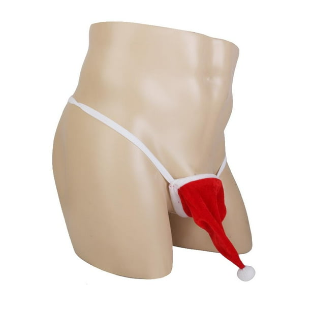 para hombre esponjoso s Navidad bragas ropa interior Hugo Hombres Santa Hat G String Panties Bodega Aurrera en linea