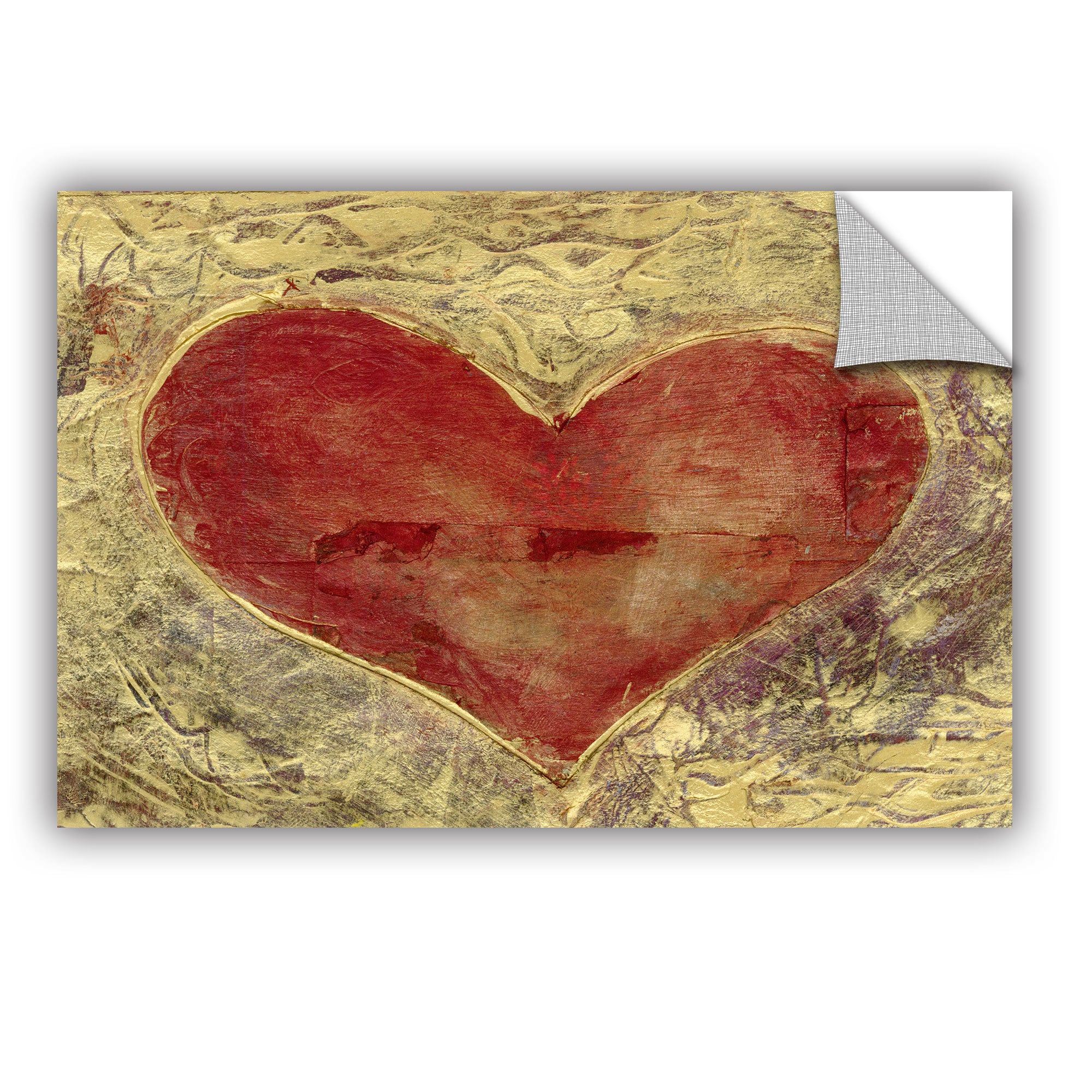 ArtWall Elena Ray "Red Heart of Gold" Art Appeals Removable Wall Art