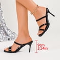 thumbnail image 6 of Lenago Women's Strappy High Heel Mules Open Toe Slingback Sandals with Ankle Strap Thin Stiletto Heel Slip-On Pumps Elegant Party Dress Shoes Black 7.5, 6 of 9
