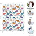 thumbnail image 4 of White Dinosaurs Trees Cacti Pattern Blanket,Comfortable Soft Flannel Throw Blanket,All Season,Warm Lightweight Blankets for Sofa Bed Couch Living Room Chair,30"x40", 4 of 4
