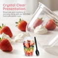 thumbnail image 4 of 50 Pack 12OZ Clear Plastic Cups with Dome Lids , Spoon and Sporks No Hole Disposable Fruit Cups for Dessert,Cupcake,Parfait,Pudding,Iced Cold Drinks,Snacks,Fruits,Bakeries,Ice Cream, 4 of 5