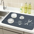 thumbnail image 2 of Large Diatomaceous Stone Dish Drying Mat, Quick Dry Coffee Bar Mat for Kitchen Counter, Dishes, Cups, and Utensils Gray 23.6*15.7 inch, 2 of 7