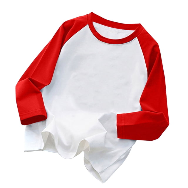 MeetoTime Haut à Manches Longues pour Garçons et Filles, Blouse à Col Rond Contrasté 3-10 Ans Vêtements pour Enfants