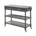thumbnail image 4 of Convenience Concepts French Country 3 Tier Butcher Block Kitchen Cart with Drawers, Stainless Steel/Wirebrush Dark, 4 of 10