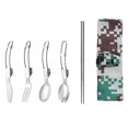 thumbnail image 2 of LJNYFDC Folding Cutlery Set Portable Camping Tableware Easy to Carry Stainless Steel Outdoor Picnic Portable Folding Cutlery with Storage Daily Use Picnic 1 Set, 2 of 7