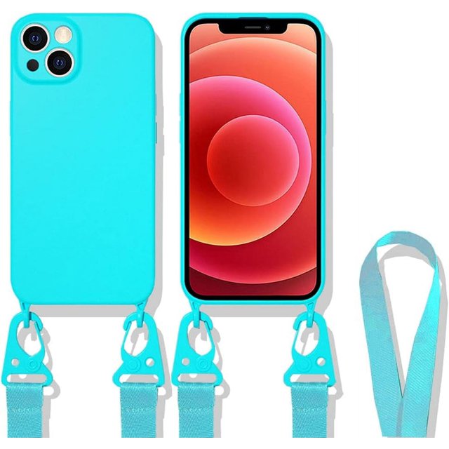 HAHDAXIA Crossbody Lanyard Case Compatible with iPhone\u200211, Lens Protection Soft Silicone Shockproof Protector Case with Adjustable Shoulder Strap Removable Neck Strap (Blue, iPhone 11)