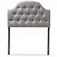 thumbnail image 3 of Baxton Studio Maugier Modern and Contemporary Light Beige Fabric Upholstered Button Tufted Scalloped Headboard, Twin, 3 of 4