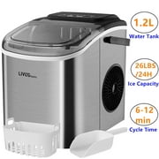 Portable Ice Maker, 26LBS/24H Ice Making Machine with 1.2L Water Tank and 2 Sizes of Ice Cube
