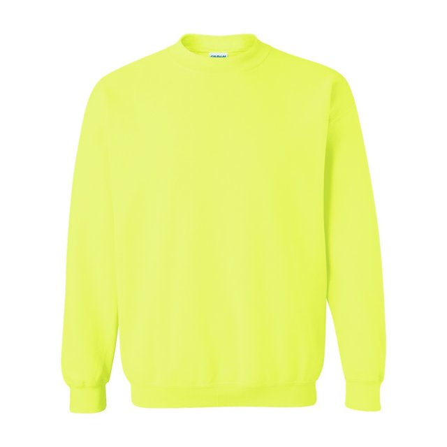 Gildan - Sudadera cuello redondo mangas Set-in Modelo DryBlend Adultos (13 colores) (Verde Safety)