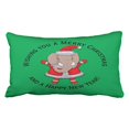 thumbnail image 1 of RYLABLUE Cute Santa Elephant On Green Merry Christmas Polyester 20 x 30 Inch Rectangle Throw Pillow Covers With Hidden Zipper Home Sofa Cushion Decorative Pillowcases, 1 of 1