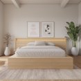 thumbnail image 3 of Luna Bedroom Set with Slatted Bedframe, Wide Headboard with Lights and Shelves, 3 of 7
