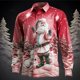 thumbnail image 1 of Traje de moda para hombre camisa con botones y corbata nuevo estilo rojo rosa patrón HD suave cómodo elástico diseño de diseñador talla grande, 1 of 6