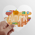 thumbnail image 1 of Autumn Season Illustration Heart Vinyl Sticker Bicycle Bottle Decal, 1 of 3