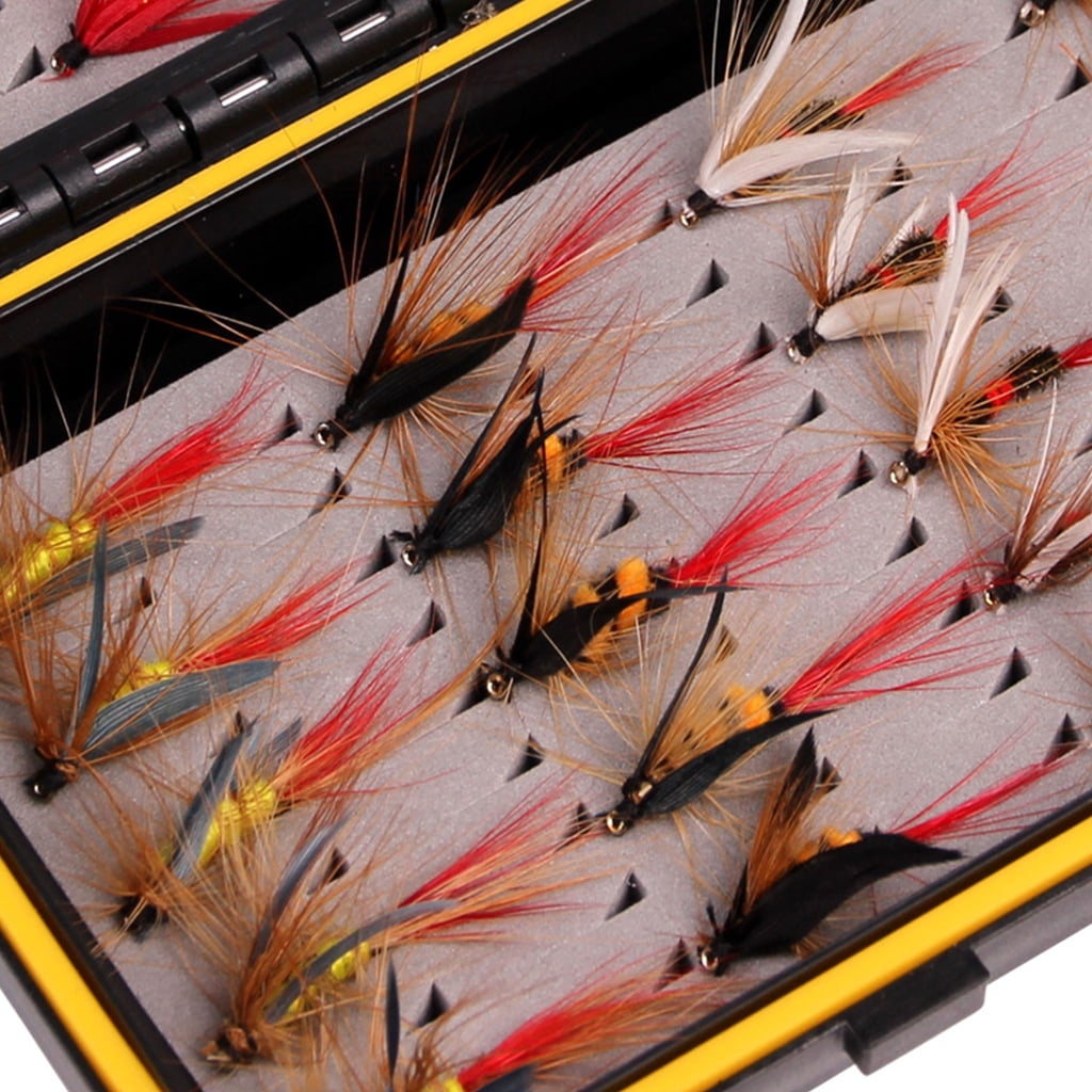 72/100/120pcs Fly Fishing Lure Set Dry Wet Combo Nymph Hook with Fishing Tackle Box for