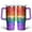 Rainbow Gradient Heart, variant on Purple Lavender Flower Butterflies 30 Oz Tumbler with Handle Lid and Straw, Stainless Steel Double Walled Vacuum Insulated Cup, Cute Birthday Gifts Tumbler for Women Men Friends