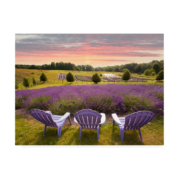 Trademark Fine Art 'Lavender Chairs Horton Bay Michigan Color' Canvas Art by Monte Nagler