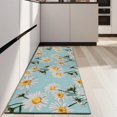 thumbnail image 4 of Lightblue Daisy Flower Yellow Centers Pattern Kitchen Rug Mat,Kitchen Runner Rugs Non Skid Washable,Decorative Kitchen Floor Mats for Kitchen,Sink,Laundry,17"X47", 4 of 5