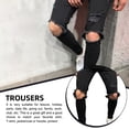 thumbnail image 4 of Guardurnaity Pantalones de Hip Hop de moda para adelgazar para hombre, pantalones elásticos, pantalones vaqueros rasgados hasta la rodilla, ropa de Prendas para la parte inferior del cuerpo XXL, 4 of 6