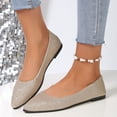 thumbnail image 2 of Xiaoxatg Women's Casual Shoes Ladies Casual Solid Color Sequins Pointed Toe Shallow Mouth Large Size Flat Shoes 7 Gold, 2 of 9