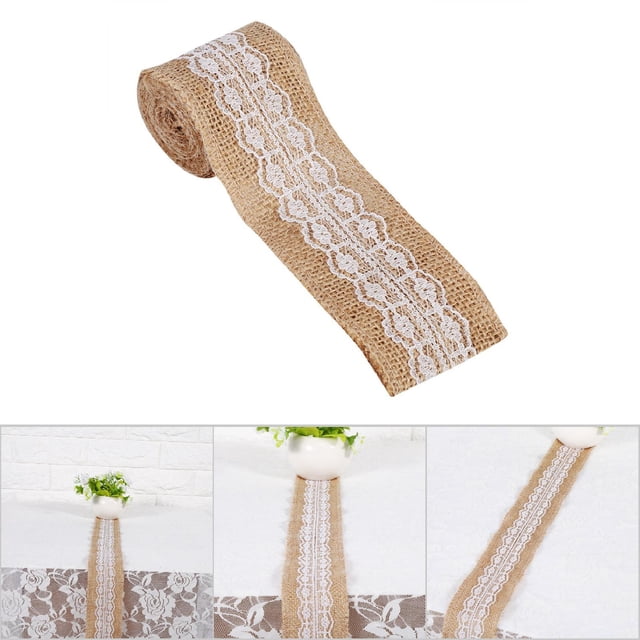Cinta De Arpillera De Yute Con Encaje Estilo Vintage Decoración Artesanal Para Fiesta De Boda
