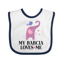 Inktastic Grandchild My Babcia Loves Me Girls Baby Bib