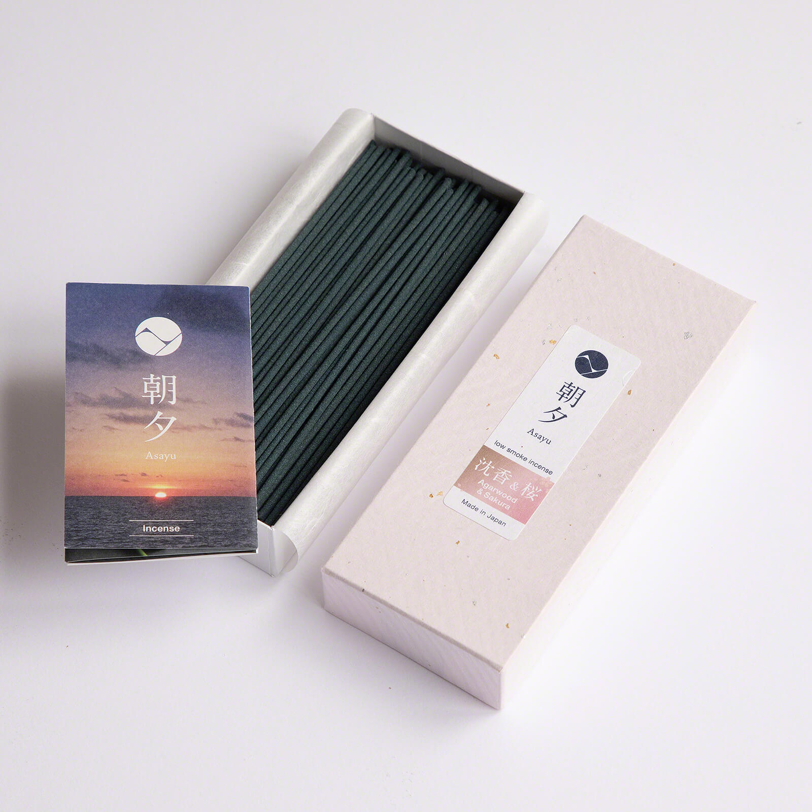Asayu Japan Low Smoke Incense Sticks Premium Cherry Blossom and Agarwood Blend Made in Japan 1.41oz