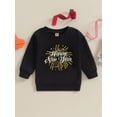 thumbnail image 2 of Suealasg Kids Girls Boys 2024 New Years Sweatshirts Little Girls Boys Long Sleeve Crewneck Letter Print Pullover Tops 1T 2T 3T 4T 5T Child Casual Spring Clothes, 2 of 8