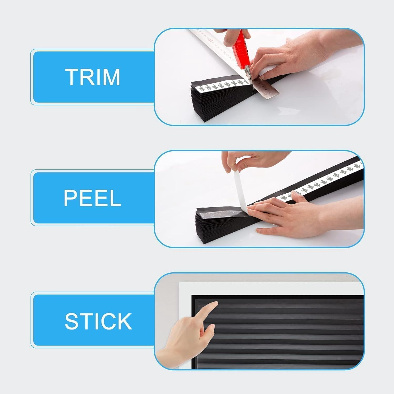 6 Pack Temporary Blackout Paper Shades For Windows Pleated Blinds With Adhesive No Tools Drilling Free Cut Size Room Darkening Shades(black  24" W X 72" H)