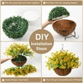 thumbnail image 6 of Artificial Faux Hanging Plants Flowers Basket Outdoor Indoor Patio Lawn Garden Spring Decor,Fake Silk Daisy in Basket with 12inch Coconut Lining Chain Palm Flowerpot(Yellow), 6 of 6
