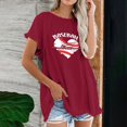 thumbnail image 2 of Blusa de manga corta con estampado de cuello redondo de algodón y cáñamo para mujer OAVQHLG3B Store  lin121212, 2 of 5