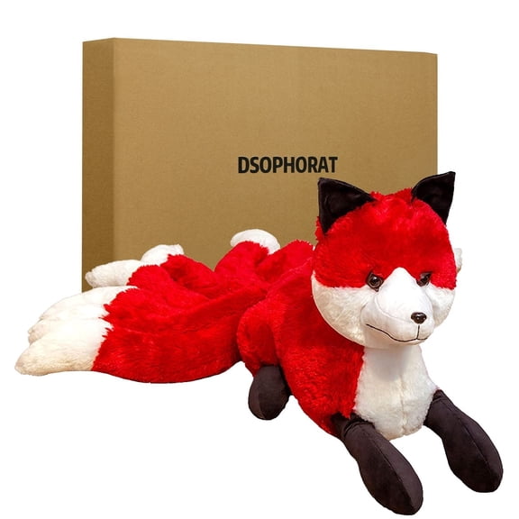 DSOPHORAT Stuffed fox Hugging Plush Nine Tailed Fox Stuffed Animals Toy Fox Shape Neck Pillow, fox plushies