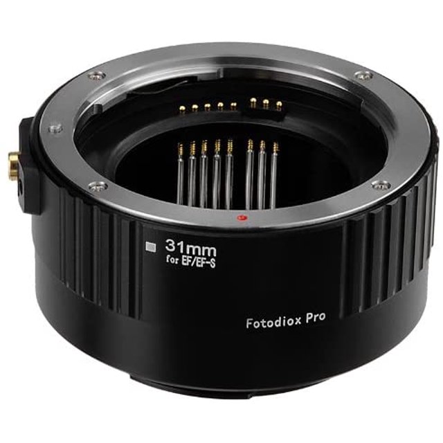 Fotodiox Pro Auto Macro Extension Tube, 31mm Section-for Canon EOS EF/EF-S Lenses for Extreme Close-Up, Black