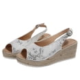thumbnail image 2 of Viluyesy Womens Wedge Sandals, Peep Toe Fashion Dressy Slingback Ladies 2026 Platform Shoes White US6.5, 2 of 9