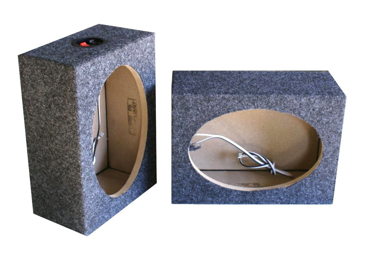 DNF 2 Pack (1 Pair) Custom 6" x 9" Square Speaker Box with Carpet, 2