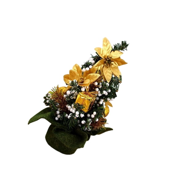 Moyic Dormitorio PVC Navidad temática Artificial Mini árbol Hotel portátil de Navidad estante mesita de noche decoración regalo de cumpleaños Kits de decoración para fiestas A-S04 Moyic HA069269-01