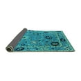 thumbnail image 2 of Ahgly Company Indoor Square Oriental Turquoise Blue Industrial Area Rugs, 5' Square, 2 of 4