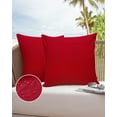 thumbnail image 6 of Pack of 2 Outdoor Pillow Covers, Solid Color Red Waterproof Square Throw Pillowcase Cushion Decorative Pillow Covers for Couch Patio Tent, 16x16 in, 6 of 6