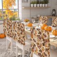 thumbnail image 2 of Autumn Watercolor Chair Covers Set of 4 Brown Maple Leaf Rugby Scenery Chair Back Covers Stretch Removable Washable Slipcovers Protector for Dining Room Kitchen Party Decor, 2 of 5
