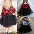 thumbnail image 3 of One opening Toddler Kids Baby Girl Christmas Plaid Dress Party Formal Princess Dress Lace Tutu Dresses 2-7Years, 3 of 3