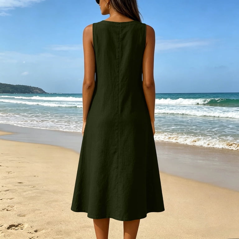 comfortable summer dresses XuJwPNcy Midi for Women V Neck 3/4 Bell Sleeve Dress Ruffle Hem Dress Flowy Beach Clothes In terms of merchandise Cute Summer Dress Guide