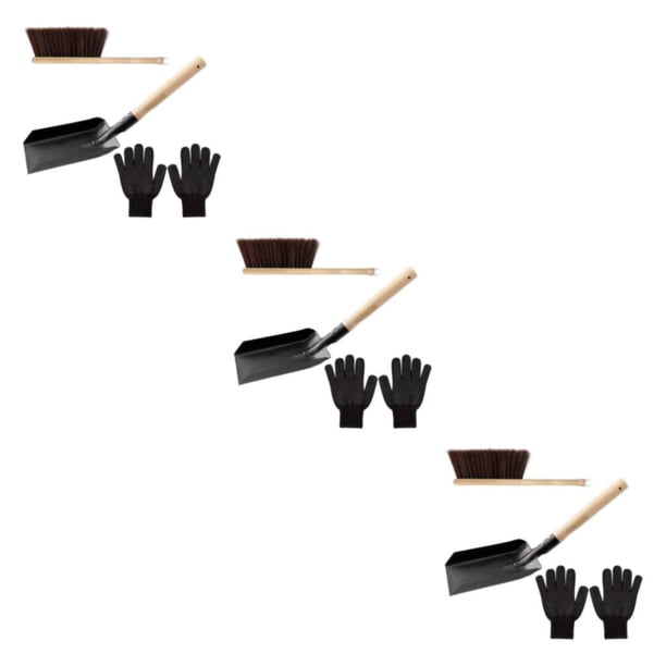 Naiovety Fireplace Tools Hearth Brush Set Gloves for Wood Burner Firepit Type1 NO1