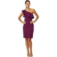 thumbnail image 2 of Lilly Pulitzer Bordeaux Dress Women's 4 Purple Ruffle One Shoulder Sheath ERK938, 2 of 5