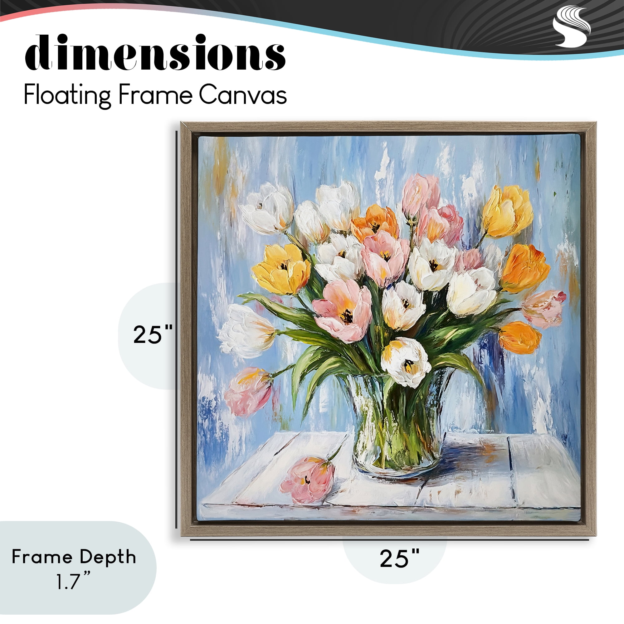 Stupell Industries Her Cottage Garden Tulips Brown Framed Floater Canvas Wall Art, design by Tina LeCour